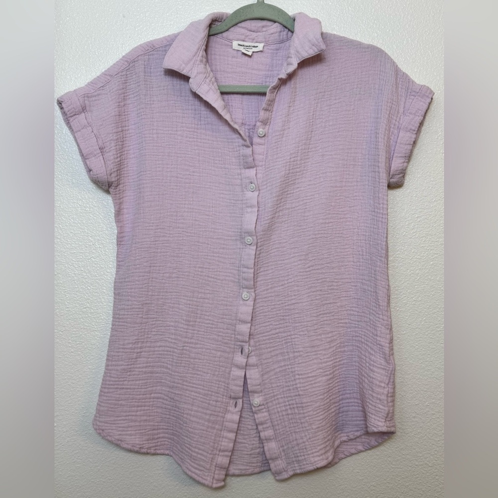 Beachlunchlounge Pink/lavender Hue Button-Up Top Small